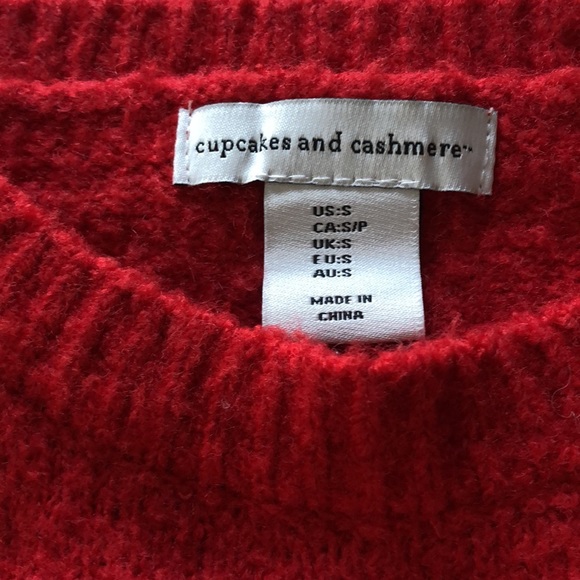Cupcakes and Cashmere Red and White Apres Ski Long Sleeve Sweater Small - Picture 4 of 12